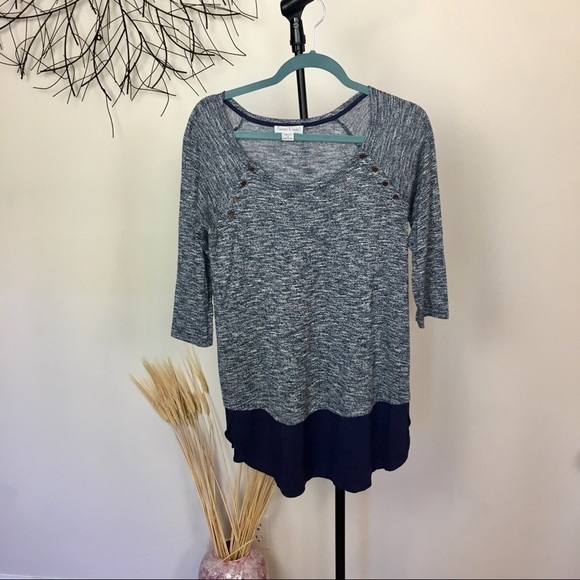 Blue Preppy long sleeve maternity sweater. Small - Picture 3 of 8